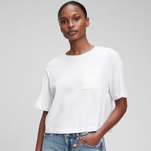 White tee with pocket